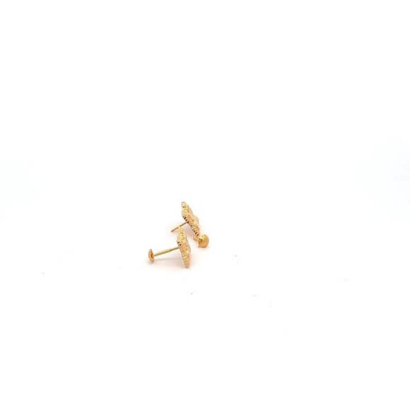 18K Gold Earrings Screw Type - Picture 4 of 5